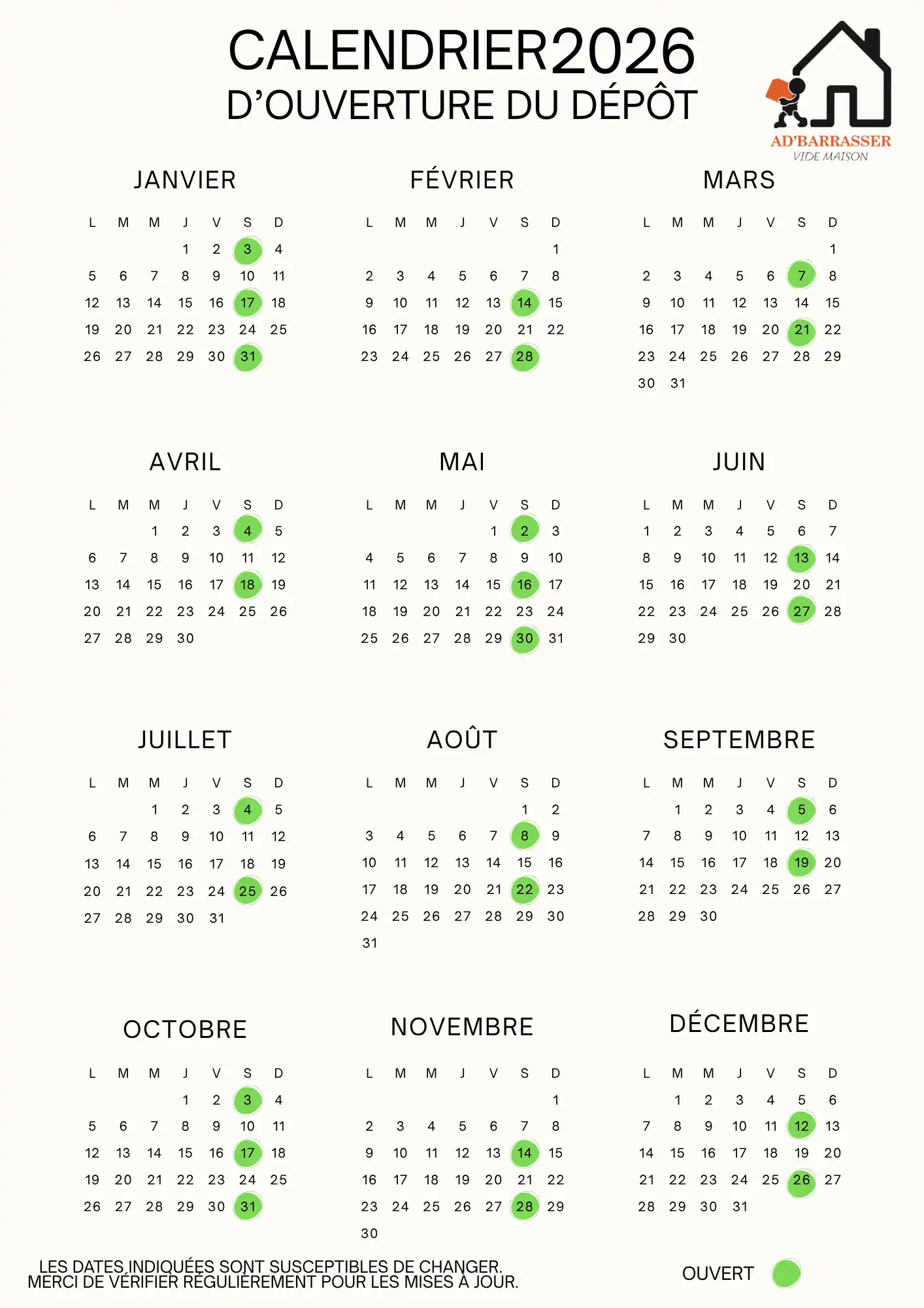 06Calendrier Annuel 2026 Minimaliste Simple Noir Beige (2)